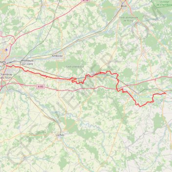 Itinéraire De Tours - Selles-sur-Cher, distance, dénivelé, altitude, carte, profil, trace GPS