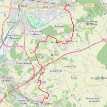 Itinéraire De Trilport à Crecy-la-Chapelle, distance, dénivelé, altitude, carte, profil, trace GPS