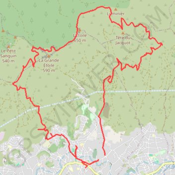 Itinéraire Château-Gombert - L'Étoile, distance, dénivelé, altitude, carte, profil, trace GPS
