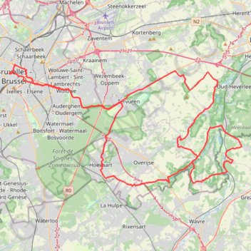 Itinéraire Cinquantenaire, distance, dénivelé, altitude, carte, profil, trace GPS