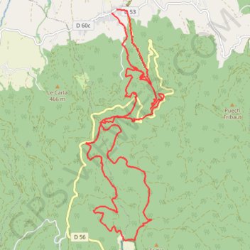 Itinéraire Fontiragnou, distance, dénivelé, altitude, carte, profil, trace GPS