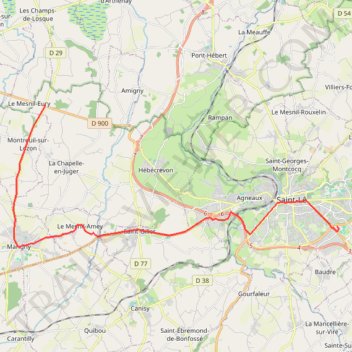 Itinéraire Saint-lo Matin, distance, dénivelé, altitude, carte, profil, trace GPS