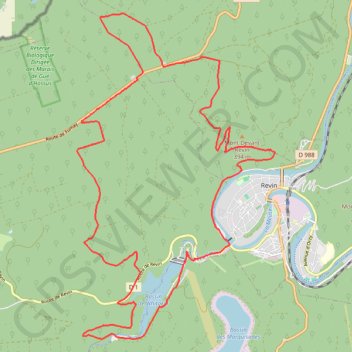 Itinéraire Witaker - Bois de Hiraumont - Revin, distance, dénivelé, altitude, carte, profil, trace GPS