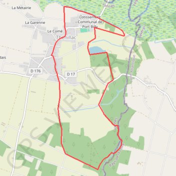 Itinéraire Circuit en pays Mitau - Théhillac, distance, dénivelé, altitude, carte, profil, trace GPS