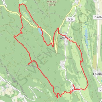 Itinéraire Conzieu (01), distance, dénivelé, altitude, carte, profil, trace GPS
