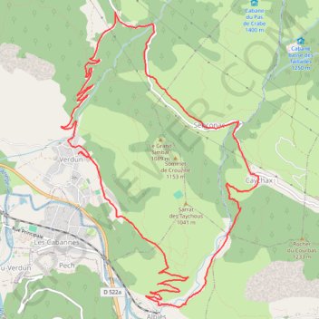Itinéraire Verdun Caychax - Col d'Arques, distance, dénivelé, altitude, carte, profil, trace GPS