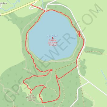 Itinéraire Lac Pavin (près de Besse), distance, dénivelé, altitude, carte, profil, trace GPS