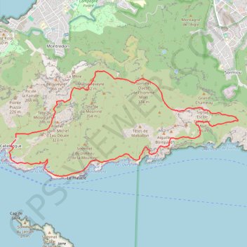 Itinéraire Callelongue, distance, dénivelé, altitude, carte, profil, trace GPS