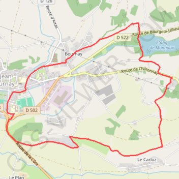 Itinéraire Saint Jean de Bournay (38), distance, dénivelé, altitude, carte, profil, trace GPS