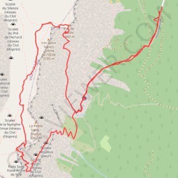 Itinéraire Tour de soeur Sophie (Vercors), distance, dénivelé, altitude, carte, profil, trace GPS