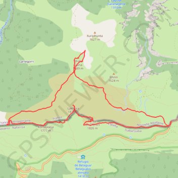 Itinéraire Pic Lakhoura en circuit depuis le col d'Erraize, distance, dénivelé, altitude, carte, profil, trace GPS