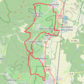 Itinéraire Eguisheim à A la Ville de Nancy, distance, dénivelé, altitude, carte, profil, trace GPS