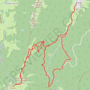 Itinéraire Pointe de la Galoppaz, distance, dénivelé, altitude, carte, profil, trace GPS