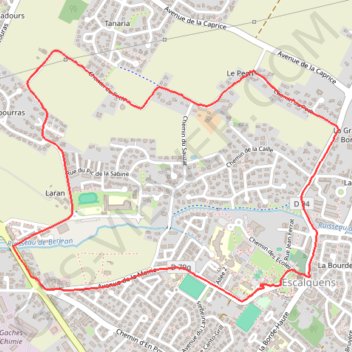 Itinéraire Escalquens - Le Pech, distance, dénivelé, altitude, carte, profil, trace GPS