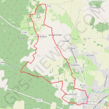 Itinéraire Chasseneuil sentier le mémorial, distance, dénivelé, altitude, carte, profil, trace GPS