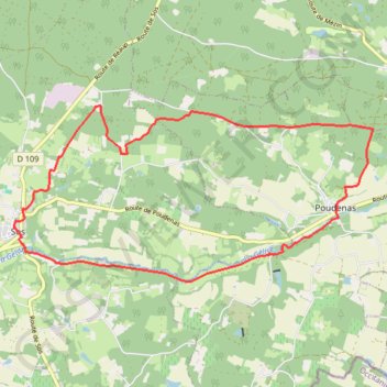 Itinéraire De Sos à Poudenas-sur-le chemin de Gélise, distance, dénivelé, altitude, carte, profil, trace GPS
