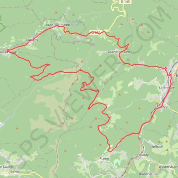 Itinéraire Salm - Prayé - Maix - Donon, distance, dénivelé, altitude, carte, profil, trace GPS