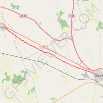 Itinéraire SE09-LaRoda-Minaya, distance, dénivelé, altitude, carte, profil, trace GPS