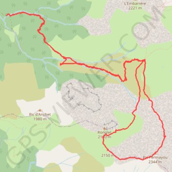 Itinéraire Pic Permayou, distance, dénivelé, altitude, carte, profil, trace GPS
