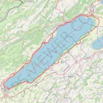 Itinéraire 2017/08/12 TOUR LAC NEUCHATEL, distance, dénivelé, altitude, carte, profil, trace GPS
