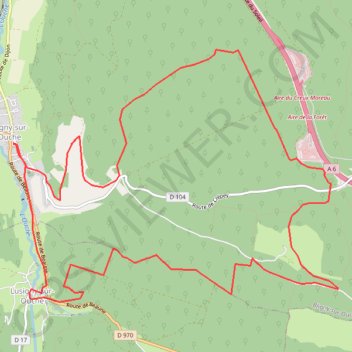 Itinéraire La Vierge Noire - Lusigny-sur-Ouche, distance, dénivelé, altitude, carte, profil, trace GPS