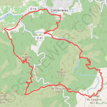 Itinéraire Vallons de collobrières, distance, dénivelé, altitude, carte, profil, trace GPS