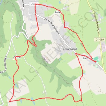 Itinéraire Villebret Par Crozat DJT, distance, dénivelé, altitude, carte, profil, trace GPS