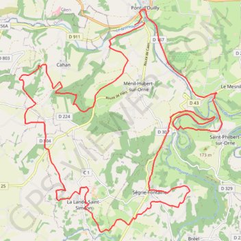 Itinéraire Rando raid du Pont-d'Ouilly, distance, dénivelé, altitude, carte, profil, trace GPS