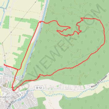 Itinéraire Oraison - Le bois de Saint-Martin, distance, dénivelé, altitude, carte, profil, trace GPS