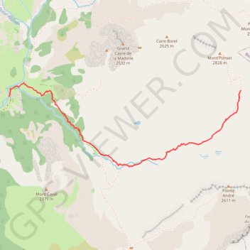 Itinéraire Mont Ponset, distance, dénivelé, altitude, carte, profil, trace GPS