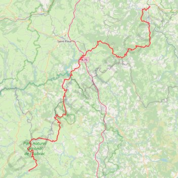 Itinéraire Saint georges d'aurac - Saint chély d'Aubrac, distance, dénivelé, altitude, carte, profil, trace GPS