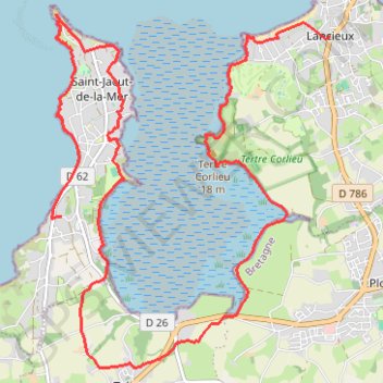 Itinéraire Lancieux - Saint-Jacut (La Maison de Biord), distance, dénivelé, altitude, carte, profil, trace GPS