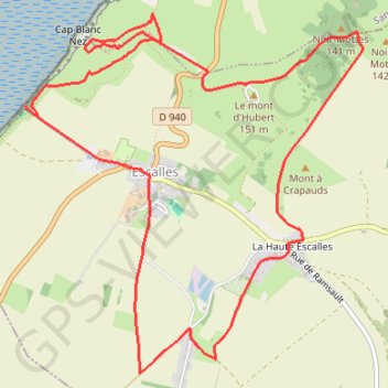 Itinéraire Sentier des Balcons d'Escalles, distance, dénivelé, altitude, carte, profil, trace GPS