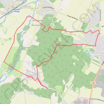 Itinéraire Saint-Yon - Saint-Sulpice-de-Favières, distance, dénivelé, altitude, carte, profil, trace GPS