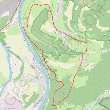 Itinéraire De Rancennes à Charnois par les Rochers du Petit Chooz, distance, dénivelé, altitude, carte, profil, trace GPS