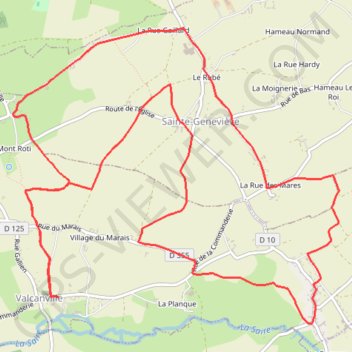 Itinéraire Valcanville (50760), distance, dénivelé, altitude, carte, profil, trace GPS
