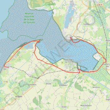 Itinéraire Tour de la Baie de Somme : du Crotoy à Cayeux-sur-Mer, distance, dénivelé, altitude, carte, profil, trace GPS