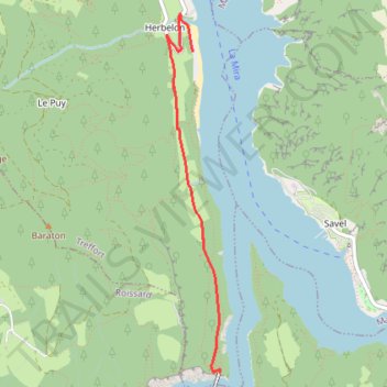 Itinéraire Passerelle de l'Ebron (par la piste)-18228925, distance, dénivelé, altitude, carte, profil, trace GPS