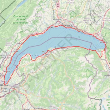 Itinéraire Tour du Léman Cyclo-11172146, distance, dénivelé, altitude, carte, profil, trace GPS