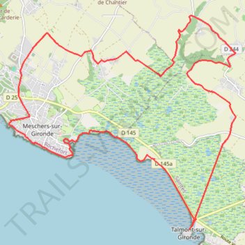 Itinéraire Les marais et les falaises de Meschers et Talmont, distance, dénivelé, altitude, carte, profil, trace GPS