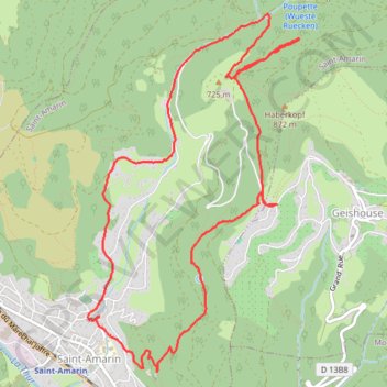 Itinéraire Les hauts de Saint Amarin, distance, dénivelé, altitude, carte, profil, trace GPS