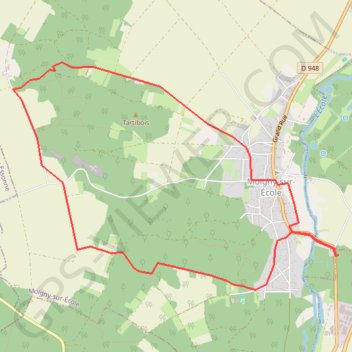 Itinéraire Moigny-sur-École, distance, dénivelé, altitude, carte, profil, trace GPS