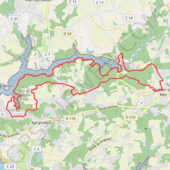 Itinéraire Circuit Parc ar C'hoat, distance, dénivelé, altitude, carte, profil, trace GPS
