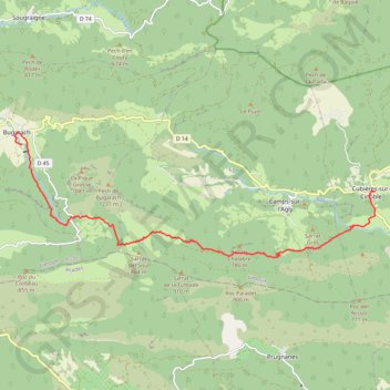 Itinéraire Sentier Cathare - de Bugarach à Cubières, distance, dénivelé, altitude, carte, profil, trace GPS