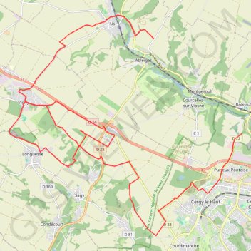 Itinéraire Entre la Viosne et L'aubette, distance, dénivelé, altitude, carte, profil, trace GPS