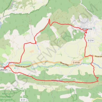 Itinéraire Cereste-Encreme, distance, dénivelé, altitude, carte, profil, trace GPS