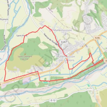 Itinéraire Boucle Mallemoisson Saint-Pons, distance, dénivelé, altitude, carte, profil, trace GPS