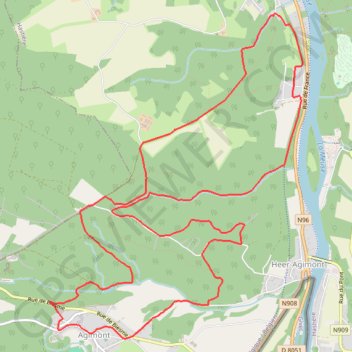 Itinéraire Agimont - Trail l'Agimontoise, distance, dénivelé, altitude, carte, profil, trace GPS