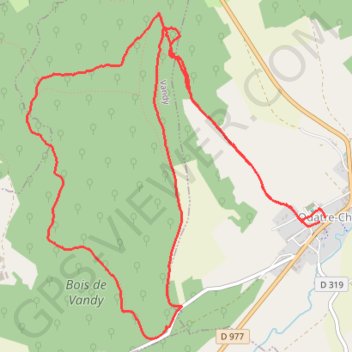 Itinéraire La forêt de Vandy, distance, dénivelé, altitude, carte, profil, trace GPS