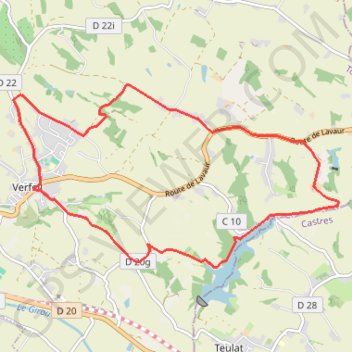 Itinéraire De Verfeil à la Balerme, distance, dénivelé, altitude, carte, profil, trace GPS